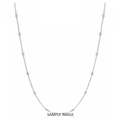 1.40 Carat tw. 14 Round Brilliant Diamonds set in 18k White Gold Diamond by the Yard Necklace (F-VS2)