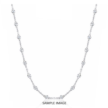3.60 Carat tw. 18 Round Brilliant Diamonds set in 18k White Gold Diamond by the Yard Necklace (G-SI1)