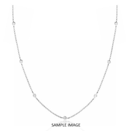 0.70 Carat tw. 7 Round Brilliant Diamonds set in 18k White Gold Diamond by the Yard Necklace (H-SI2)