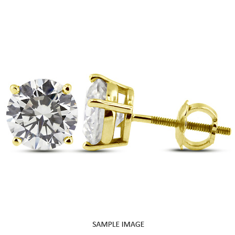 0.80 Carat tw. Round Brilliant Diamond Basket Style Stud Earrings 14k Yellow Gold (F-VS2)