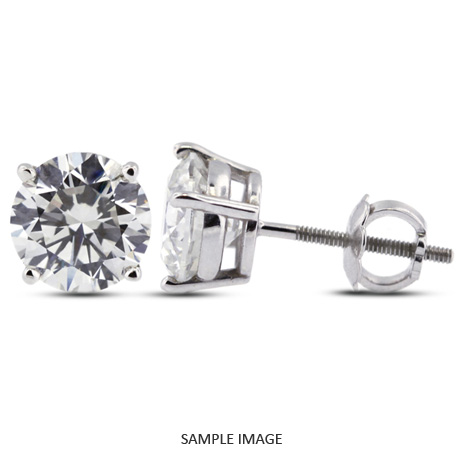 1 34 Carat Tw Round Brilliant Diamond Basket Style Stud Earrings Round Brilliant Diamond Basket Style Stud Earrings 14k White Gold D