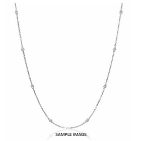 1.50 Carat tw. 10 Round Brilliant Diamonds set in 18k White Gold Diamond by the Yard Necklace (G-SI1)