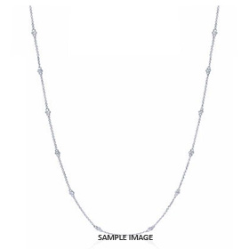 1.40 Carat tw. 14 Round Brilliant Diamonds set in 18k White Gold Diamond by the Yard Necklace (F-VS2)