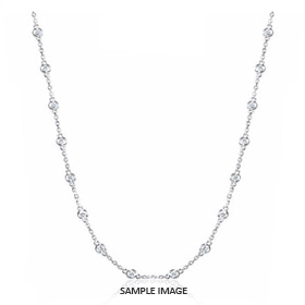 3.60 Carat tw. 18 Round Brilliant Diamonds set in 18k White Gold Diamond by the Yard Necklace (F-VS2)