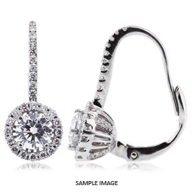 1.89ct tw. Round Brilliant Diamond Stud Earrings 18k White Gold (E-I1)
