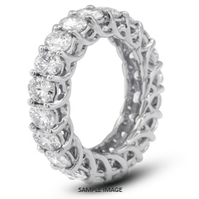 14k White Gold Trellis Style Eternity Ring with 4.25 Total Carat F-VS2 Round Diamond