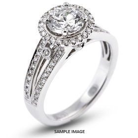 18k White Gold Side Stone 1.81 carat total E-SI2 Round Brilliant Diamond