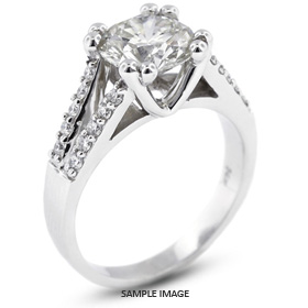 14k White Gold Split Shank Engagement Ring with 1.00 Total Carat I-I1 Round Diamond