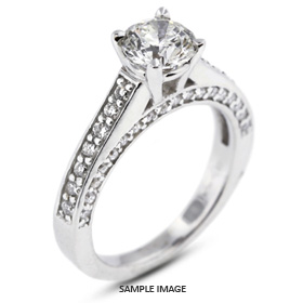 14k White Gold Pave Setting Side Stone Setting with Diamonds (0.96ct. tw.)