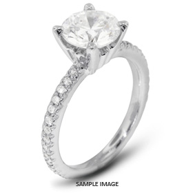14k White Gold Accents Engagement Ring with 0.94 Total Carat I-I1 Round Diamond