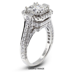 18k White Gold Micro Pave Setting Side Stone Setting with Diamonds (2.24ct. tw.)