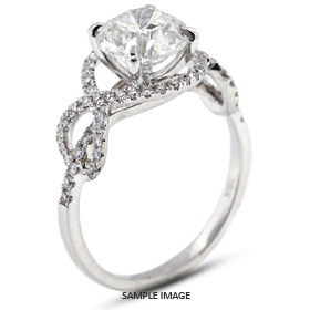 18k White Gold Side Stone 2.30 carat total G-SI2 Round Brilliant Diamond