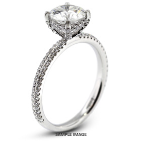 18k White Gold Side Stone 1.90 carat total D-SI3 Round Brilliant Diamond