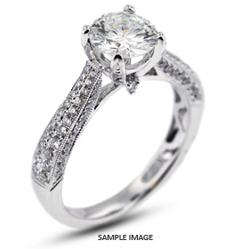 18k White Gold Side Stone 2.40 carat total G-SI3 Round Brilliant Diamond
