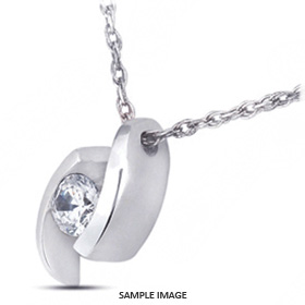 14k White Gold Tension Style Solitaire Pendant 1.01 carat D-SI1 Round Brilliant Diamond