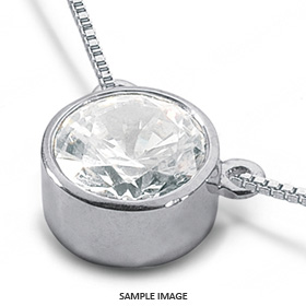 14k White Gold Solid Style Solitaire Pendant 0.53 carat D-SI1 Round Brilliant Diamond
