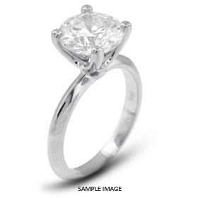 Platinum  Classic Style Solitaire Ring with 5.08 Carat G-I1 Round Diamond