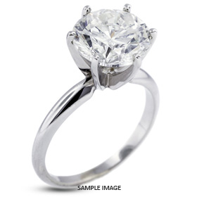 14k White Gold Classic Solitaire Ring 5.02ct H-I1 Round Brilliant Diamond