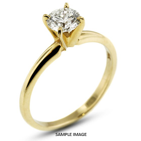 14k Yellow Gold Classic Solitaire Ring 0.90ct G-SI2 Round Brilliant Diamond