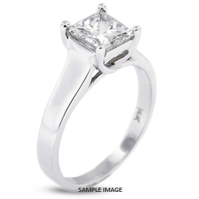 18k White Gold Trellis Style Solitaire Ring with 2.65 Carat E-SI1 Square Radiant Diamond