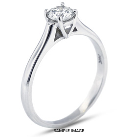 Platinum  Cathedral Style Solitaire Ring with 0.73 Carat H-SI1 Round Diamond