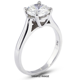 Platinum  Cathedral Style Solitaire Ring with 2.00 Carat F-SI2 Round Diamond