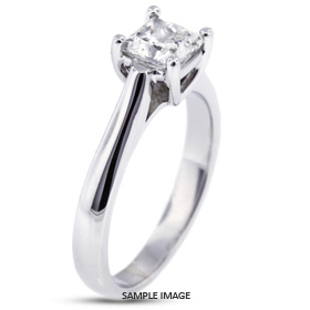 14k White Gold Cathedral Solitaire Ring 0.70ct G-VS1 Princess Cut Diamond