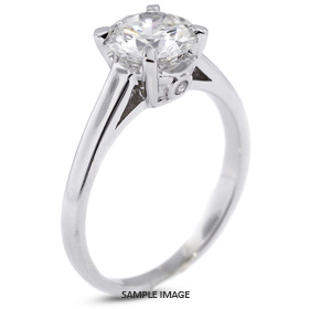 Platinum  Basket Style Solitaire Ring with 2.66 Carat F-I1 Round Diamond