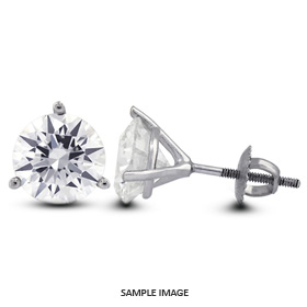 0.66 Carat tw. Round Brilliant Diamond Martini Style Stud Earrings 14k White Gold (E-VS2)