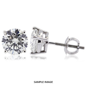0.40ct tw. Round Brilliant Diamond Stud Earrings 14k White Gold (F-SI1)