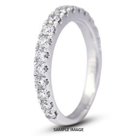 18k White Gold Nouveau Band 0.85 carat total F-VS2 Round Brilliant Diamond