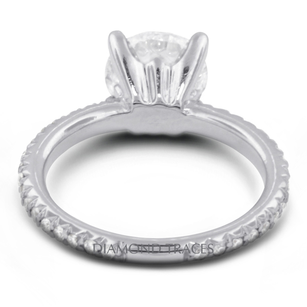 1.95ct H-SI2 Round Earth Mined Certified Diamonds 14k Gold Classic Accent Ring - Picture 4 of 5