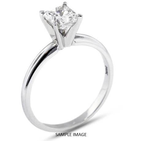 18k White Gold Clic Style Solitaire Ring With 1 01 Carat E Si2 18k White Gold Clic Style Solitaire Ring With 1 01 Carat E Si2 Square Radiant Diamond