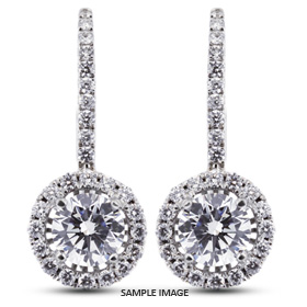 2 08 Carat Tw Round Brilliant 18k White Gold Drop Diamond Earrings 2 08 Carat Tw Round Brilliant 18k White Gold Drop Diamond Earrings With Halo D Si1 From Traces